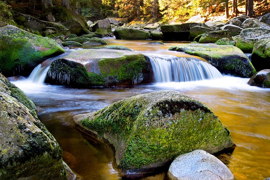 Water, Nature, Rocks, Stream, Stone, landscape, travel, environment HD wallpaper