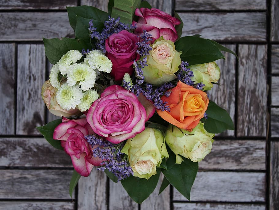 assorted bouquet of flowers, Gesture, Roses, joy, gift, celebration HD wallpaper