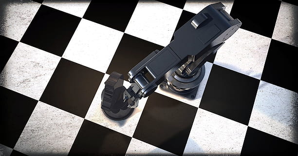 black and gray plastic case on white and black surface, robot HD wallpaper