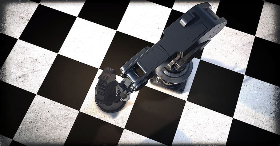 black and gray plastic case on white and black surface, robot HD wallpaper
