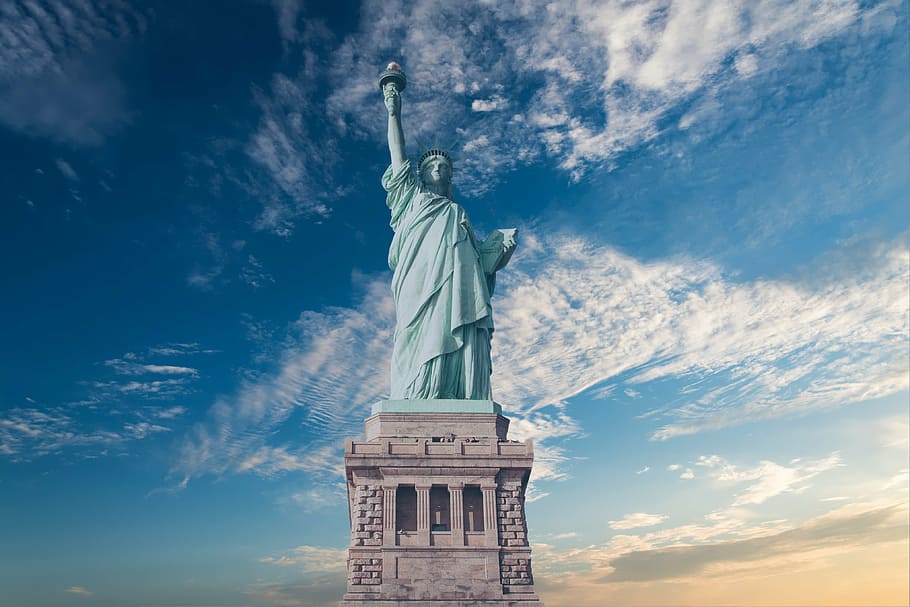 Statue of Liberty, usa, america, symbol, landmark, dom, independence, HD wallpaper