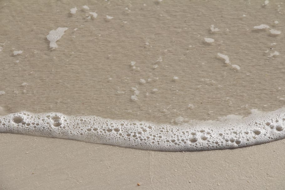Beach, Surf, Bubbles, Water, Sand, smooth, vacation, ocean HD wallpaper