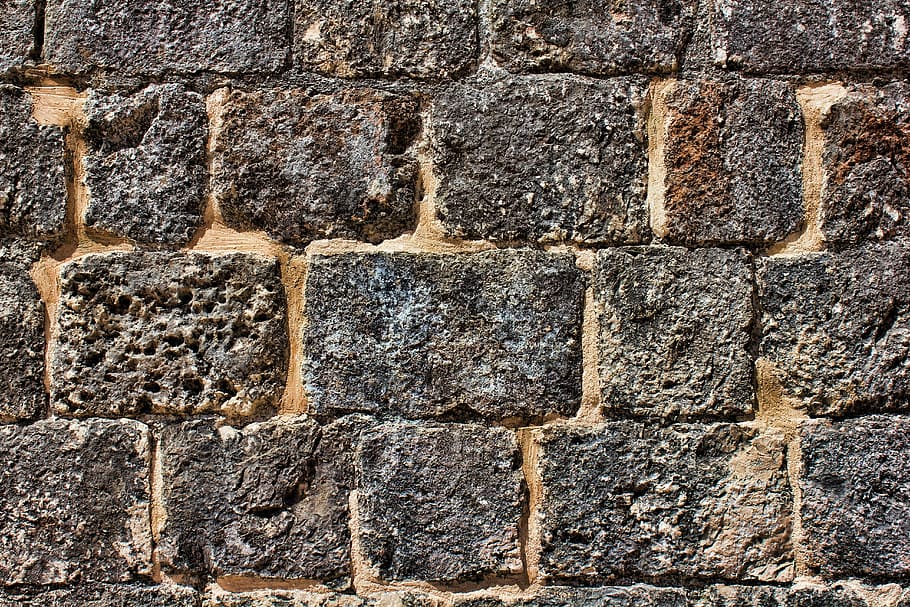 gray brick wall, masonry, stone, background, texture, stone wall HD wallpaper