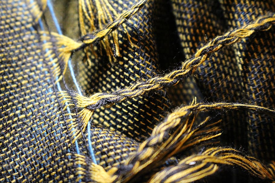 fabric, weave, fransen, pattern, close up, thread, craft, weaving HD wallpaper