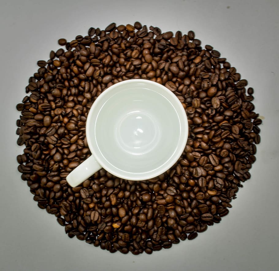 Coffee makes the world go round, beans, coffee beans, cup, drink HD wallpaper
