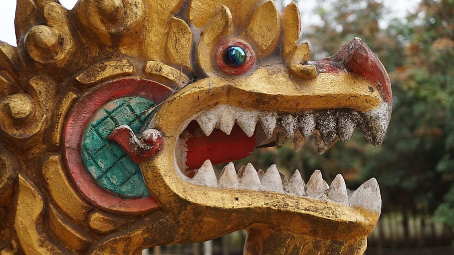 Naga, Statue, Serpent, Dragon, dragon statue, economic collapse of the dragon HD wallpaper