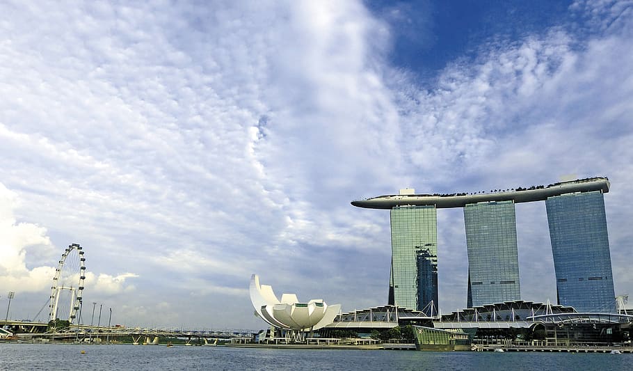 Marina Bay Sands, Singapore, singapore landmark, singapore flyer, HD wallpaper