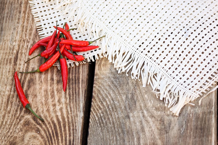 pepper, red pepper, chile, fresh, spices, food and drink, wood - material HD wallpaper