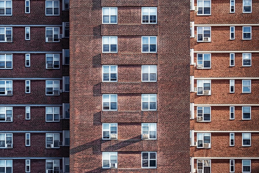 concrete buildings, windows, frame, multistoreyed, glass, structure HD wallpaper