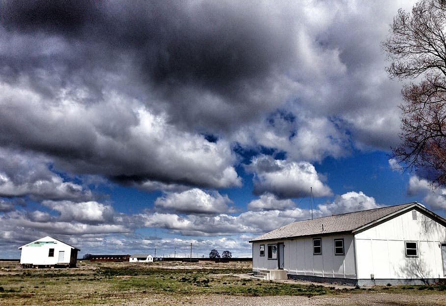 clouds, sky, buildings, minidoka, internment camp, idaho, cloud - Sky HD wallpaper