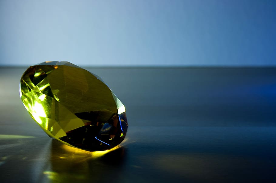 Crystal, Diamond, Light, Blue, Yellow, sea, luxury, no people HD wallpaper