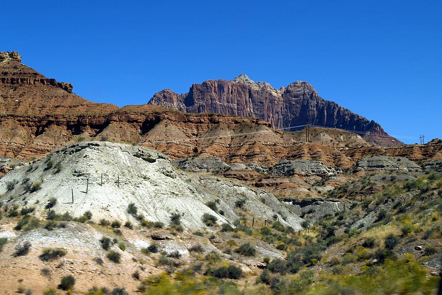 Rock formations and landscape of Zion National Park, Utah, photo