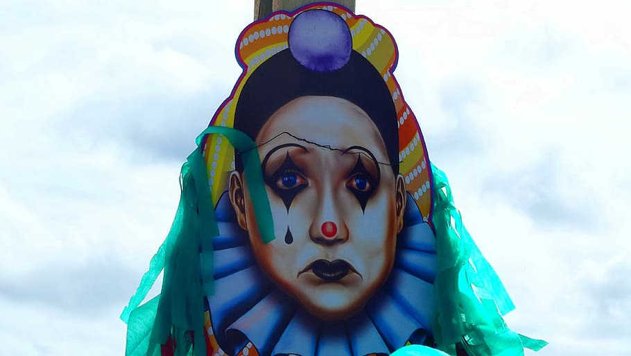 Carnival, Masks, Fun, Face, Expression, pierrot, head, avatar HD wallpaper