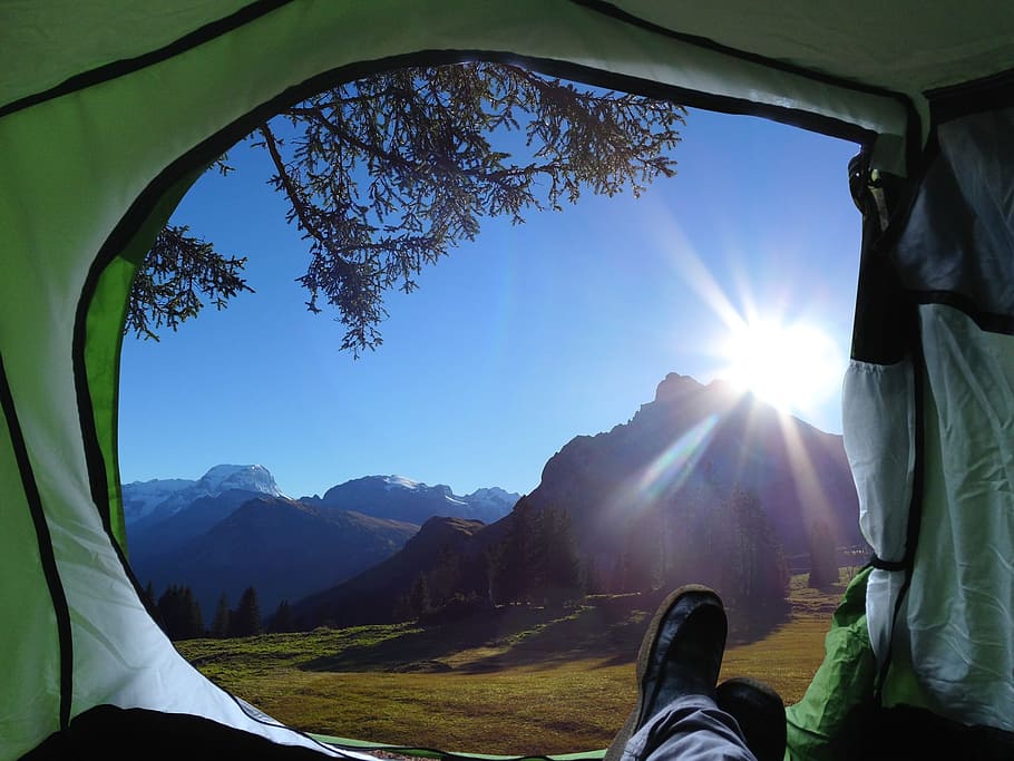 silhouette of rock mountain during daytime, Camp, Camping, Holiday HD wallpaper