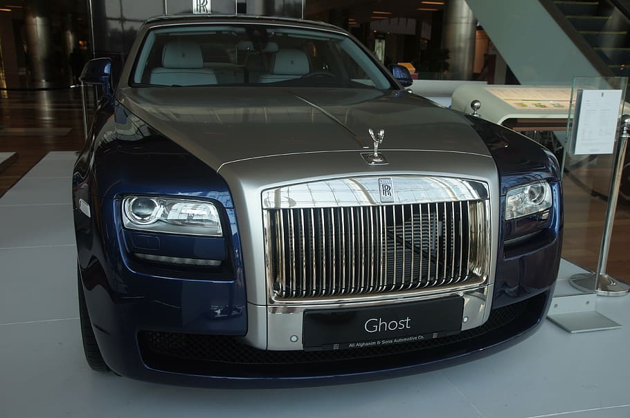 blue and gray vehicle, car, rolls royce, ghost, model, automobile HD wallpaper