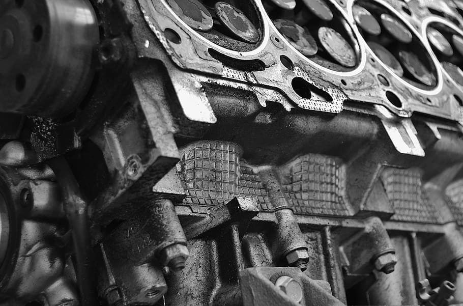 engine, automotive, black and white, full frame, backgrounds HD wallpaper