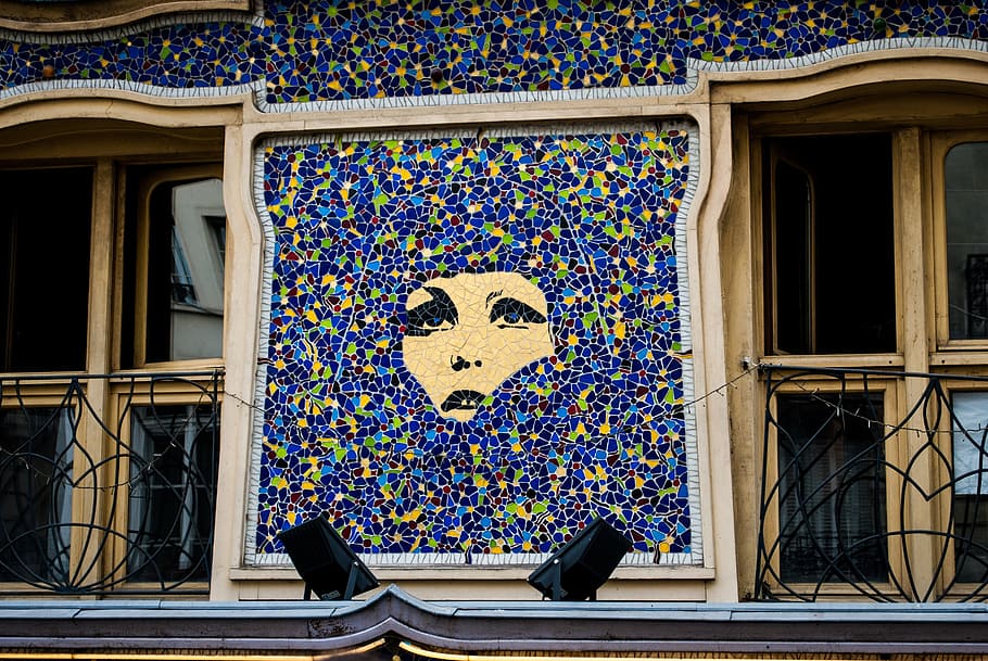 paris, mosaics, windows, art, architecture, house, building Exterior HD wallpaper
