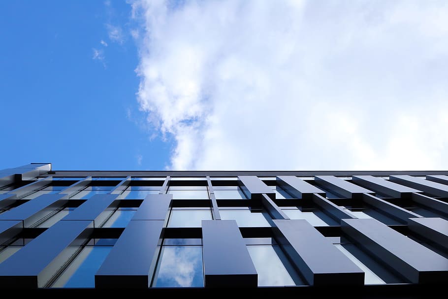 city, clouds, building, office, architectural design, architecture HD wallpaper