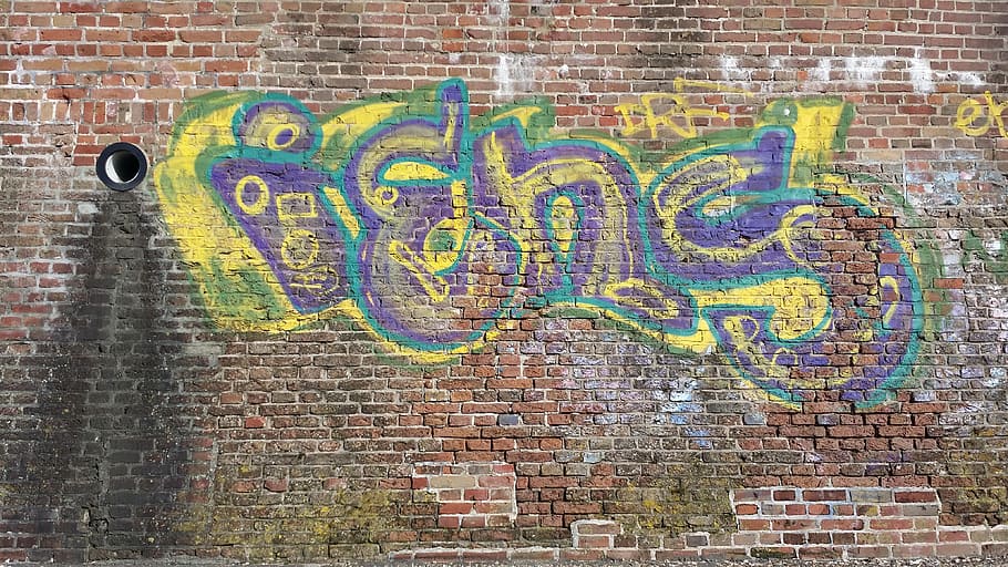 graffiti, stone, wall, grunge, background, street, urban, brick wall HD wallpaper