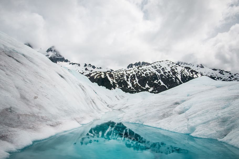 mountain, highland, cloud, sky, landscape, nature, valley, snow HD wallpaper