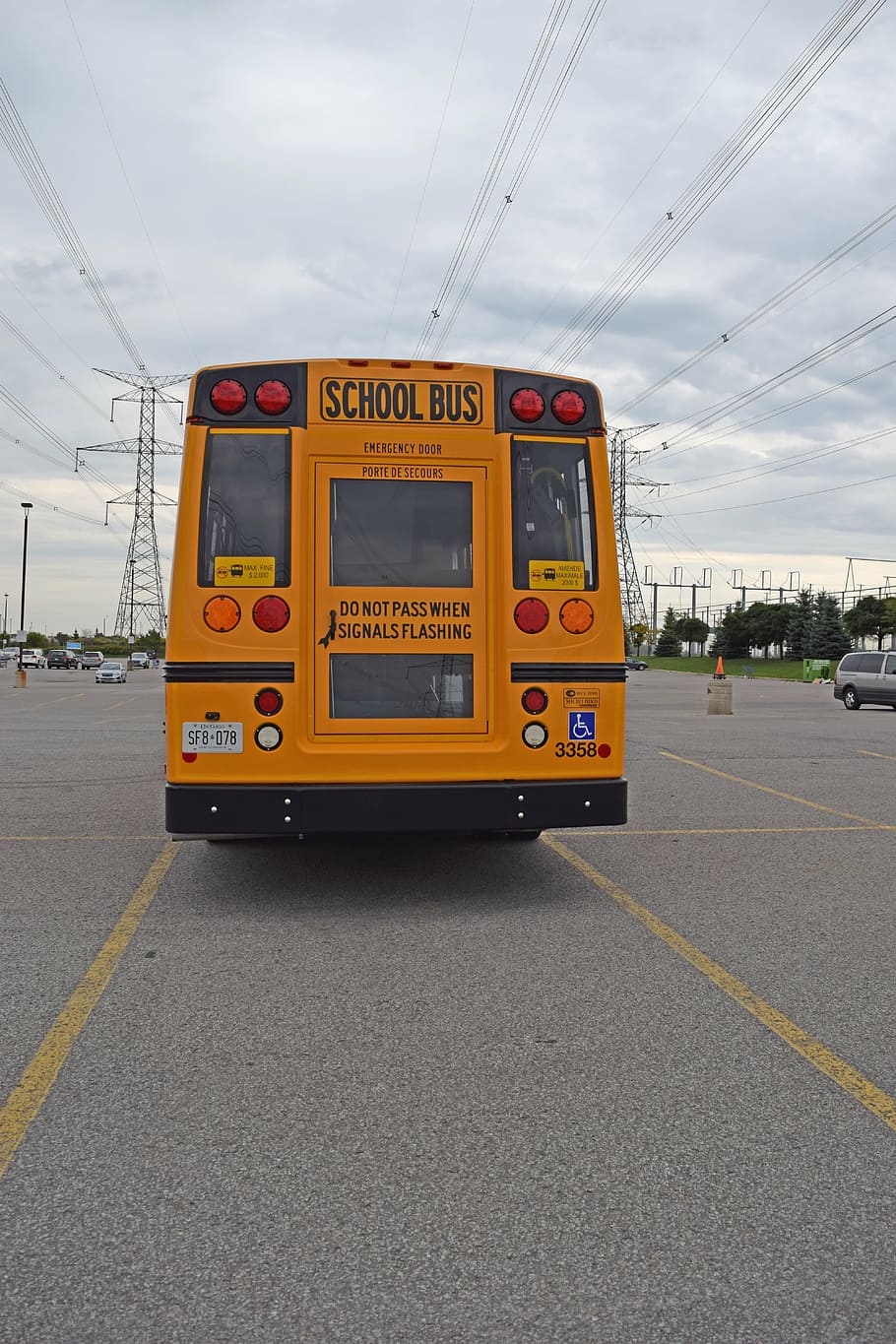 school bus, back, orange, education, transportation, vehicle HD wallpaper