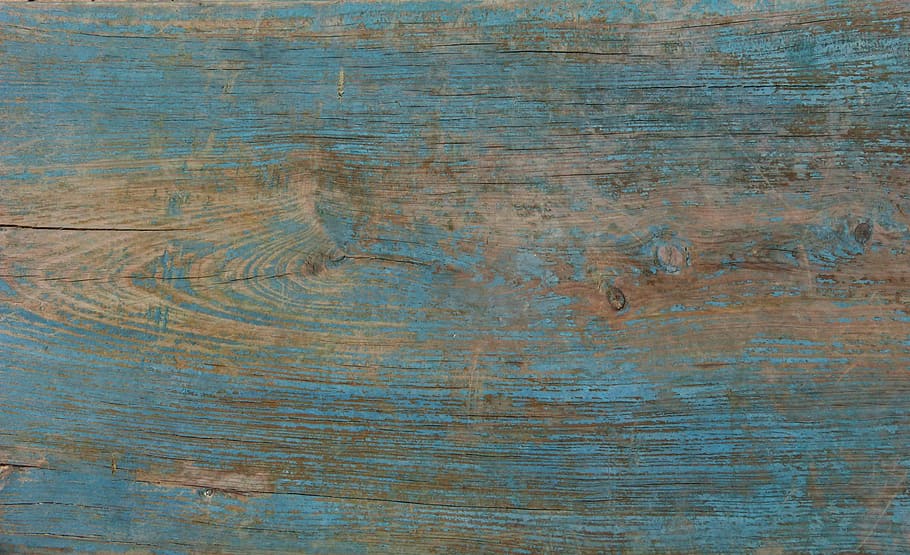 blue and brown wooden surface, background, texture, peeling paint HD wallpaper