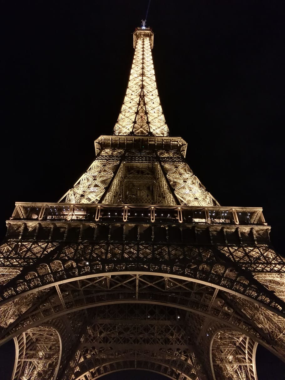eiffel, tower, night, architecture, built structure, travel destinations HD wallpaper