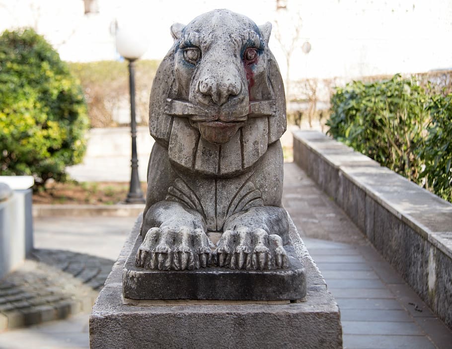 leo, gargoyle, sculpture, monument, statue, travel, stone, dog HD wallpaper