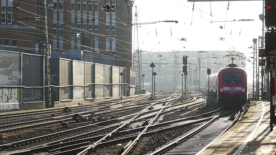 train, railway, railway line, rail transportation, track, railroad track HD wallpaper