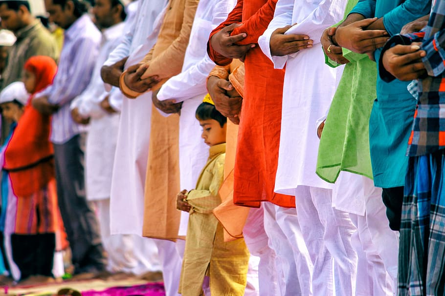 A Child Praying with Tricolor, selective focus photography of boy praying HD wallpaper
