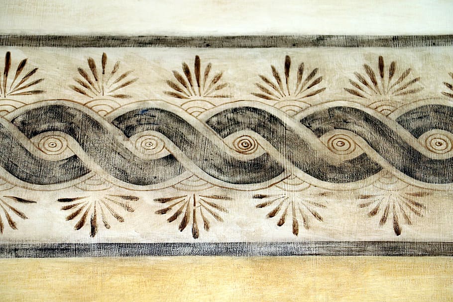 gray and black braided illustration, moroccan, mural, wall HD wallpaper