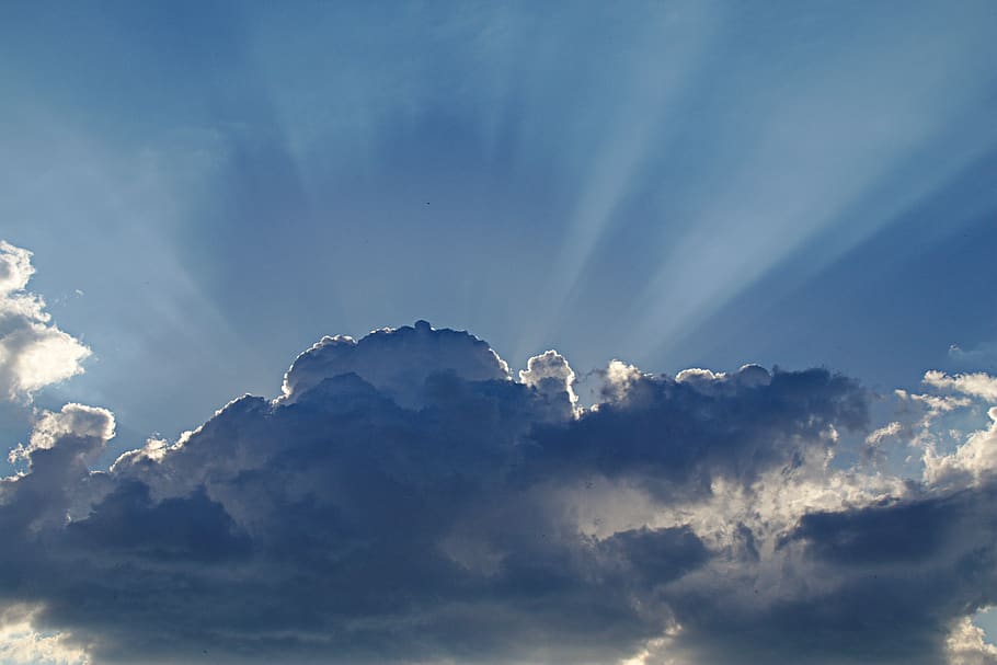 clouds, sun, shadow, sky, sunset, blue, cloud - sky, beauty in nature HD wallpaper