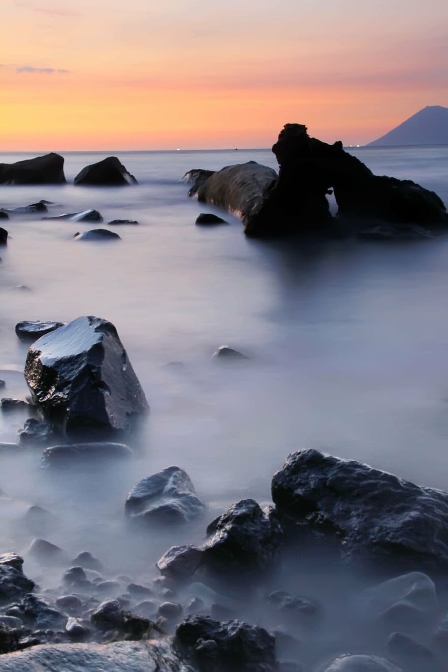 beach, sunset, landscape, nature, sea, rock - Object, scenics HD wallpaper