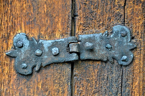 Hinge, Old, Door, Stainless, Wood, rusted, old door, weathered HD wallpaper