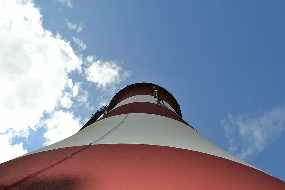 lighthouse, sky, blue, costa, holiday, sunbeams, cloud - sky HD wallpaper