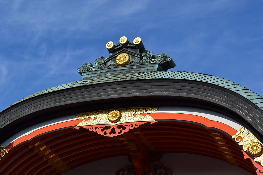 kyoto, architecture, low angle view, sky, building exterior HD wallpaper