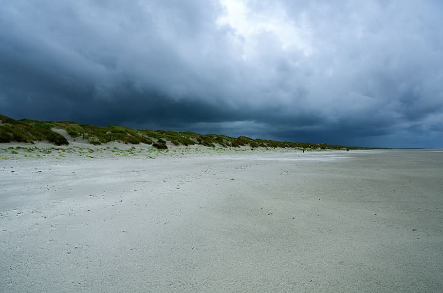 Landscape Photo of Shore, beach, clouds, coastline, island, nature HD wallpaper
