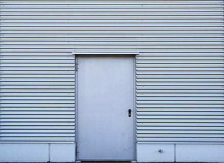 facade, profile sheet, door, input, sine-wave profile, aluminium HD wallpaper