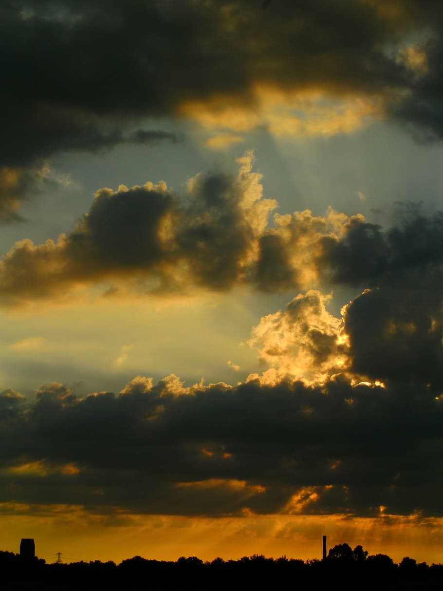 sunset, clouds, light, evening, cloud - sky, beauty in nature HD wallpaper