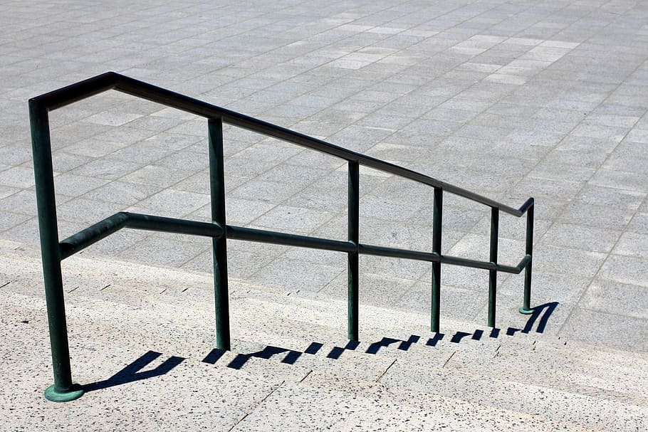 stairs, rail, railing, steps, stone steps, smooth path, going down HD wallpaper