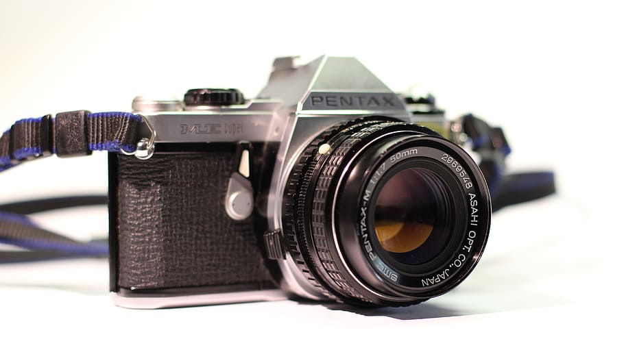 Black Pentax Dslr Camera, analog camera, lens, photography, retro HD wallpaper