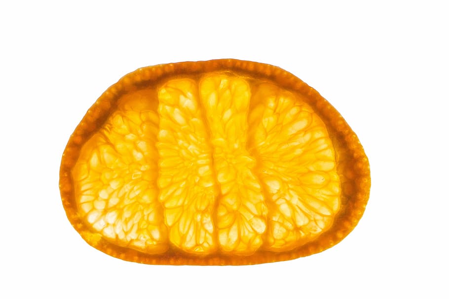 macro, white background, fruit, mandarin, orange, cross section HD wallpaper