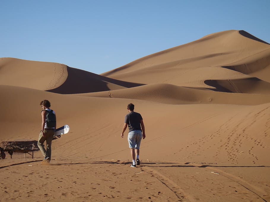 desert, sahara, dune, morocco, sand boarding, land, climate HD wallpaper