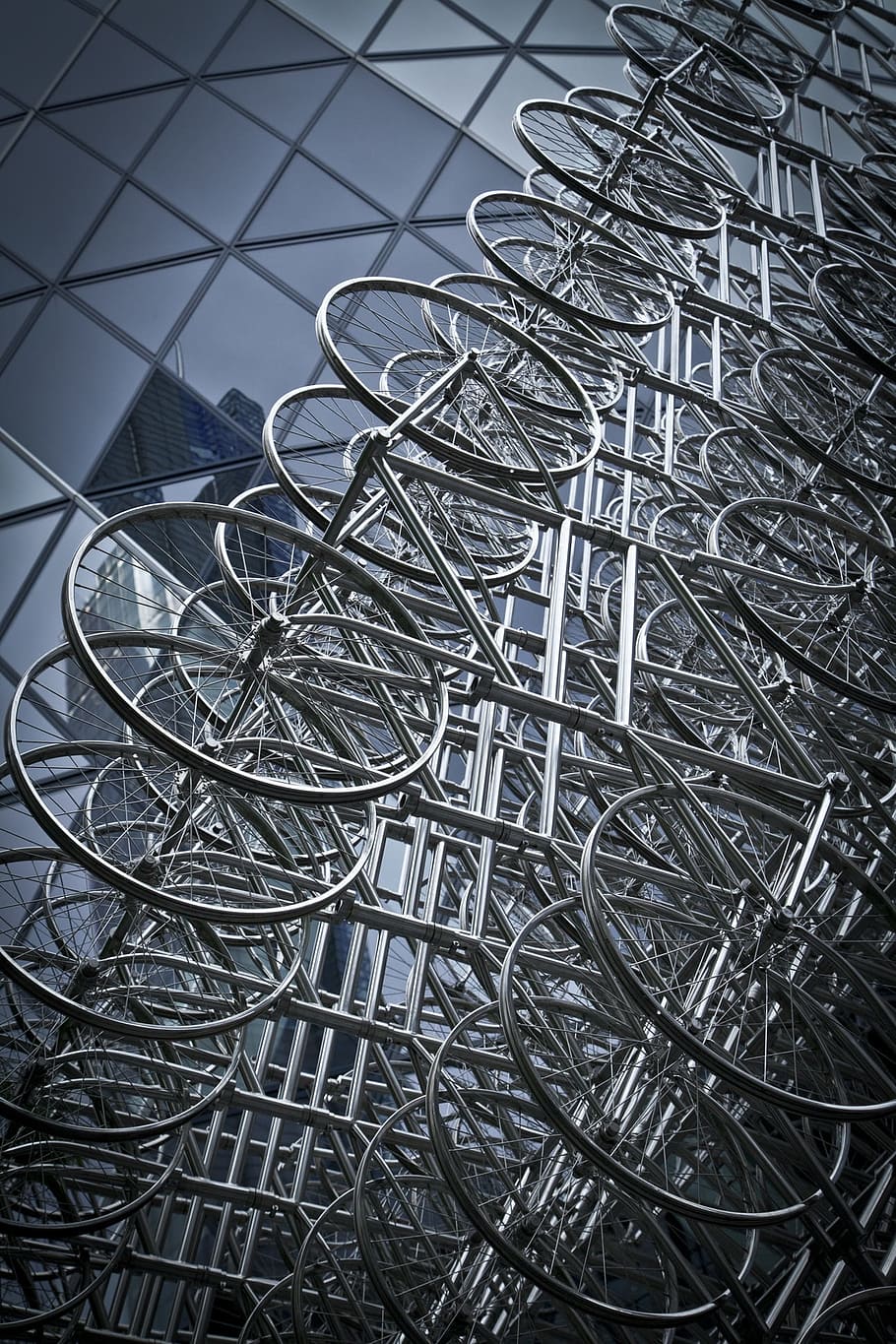 Gray Bicycle, abstract, architecture, art, bike, black-and-white HD wallpaper