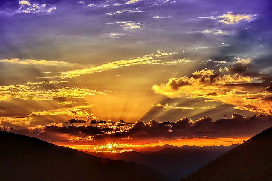 clouds during golden hour, sunset, dawn, nature, mountain, turkey