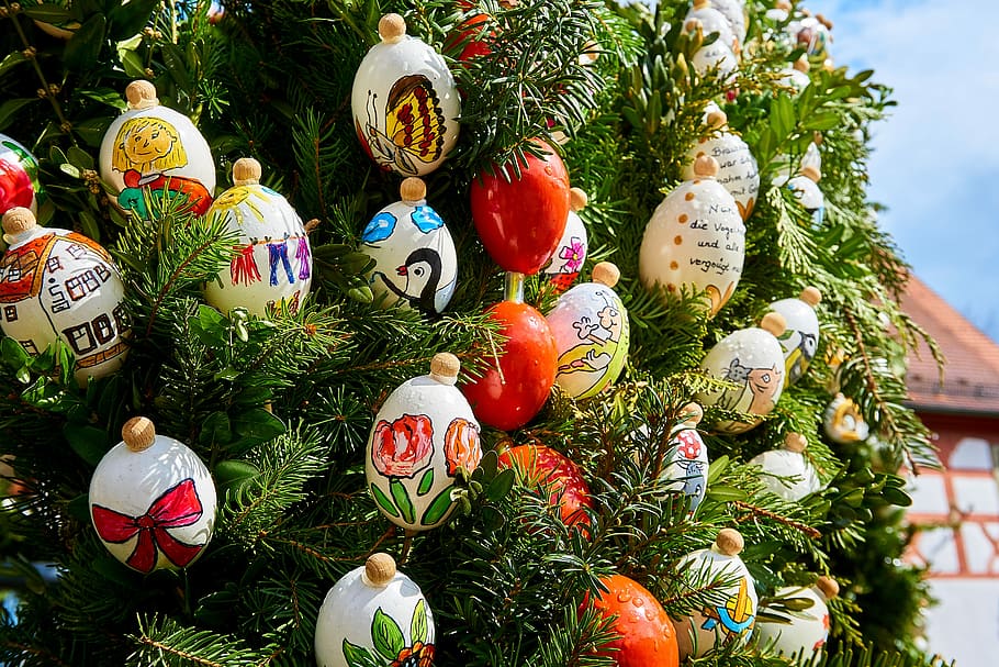 easter well, holy city, easter eggs, custom, fountain jewelry HD wallpaper