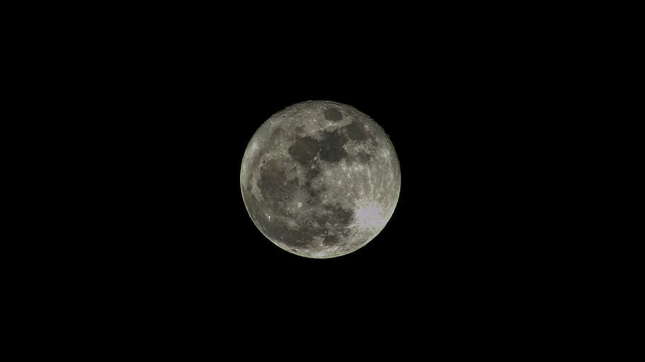 moon, full, full moon, night, sky, dark, space, lunar, bright HD wallpaper