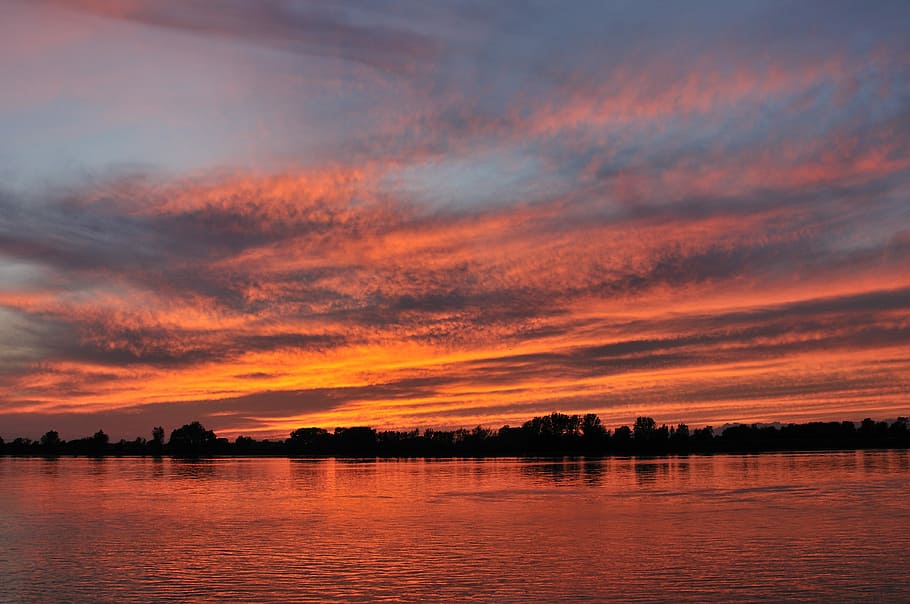 River, Sunset, Water, Evening, sky, nature, landscape, scene HD wallpaper