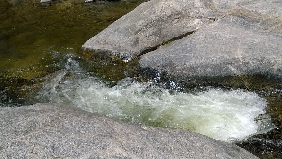 river, rock, nature, water, motion, beauty in nature, no people HD wallpaper