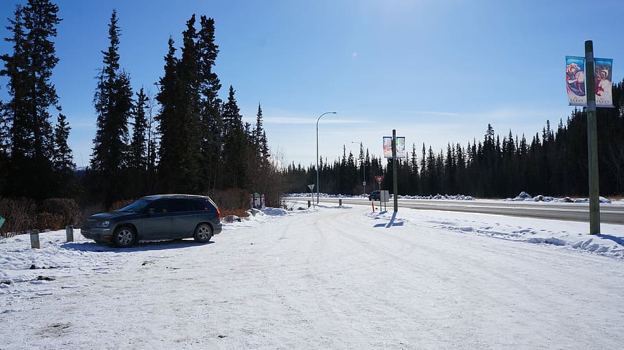 Whitehorse, Highway, Pullout, Winter, highway pullout, snow HD wallpaper